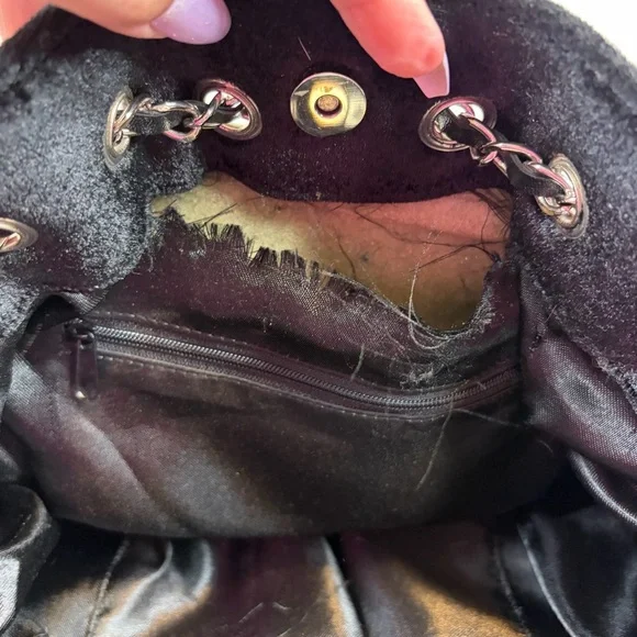 Y2K Black Velvet Sequin Butterfly Shoulder Bag Floral Beaded Boho Purse vintage - Picture 14 of 14